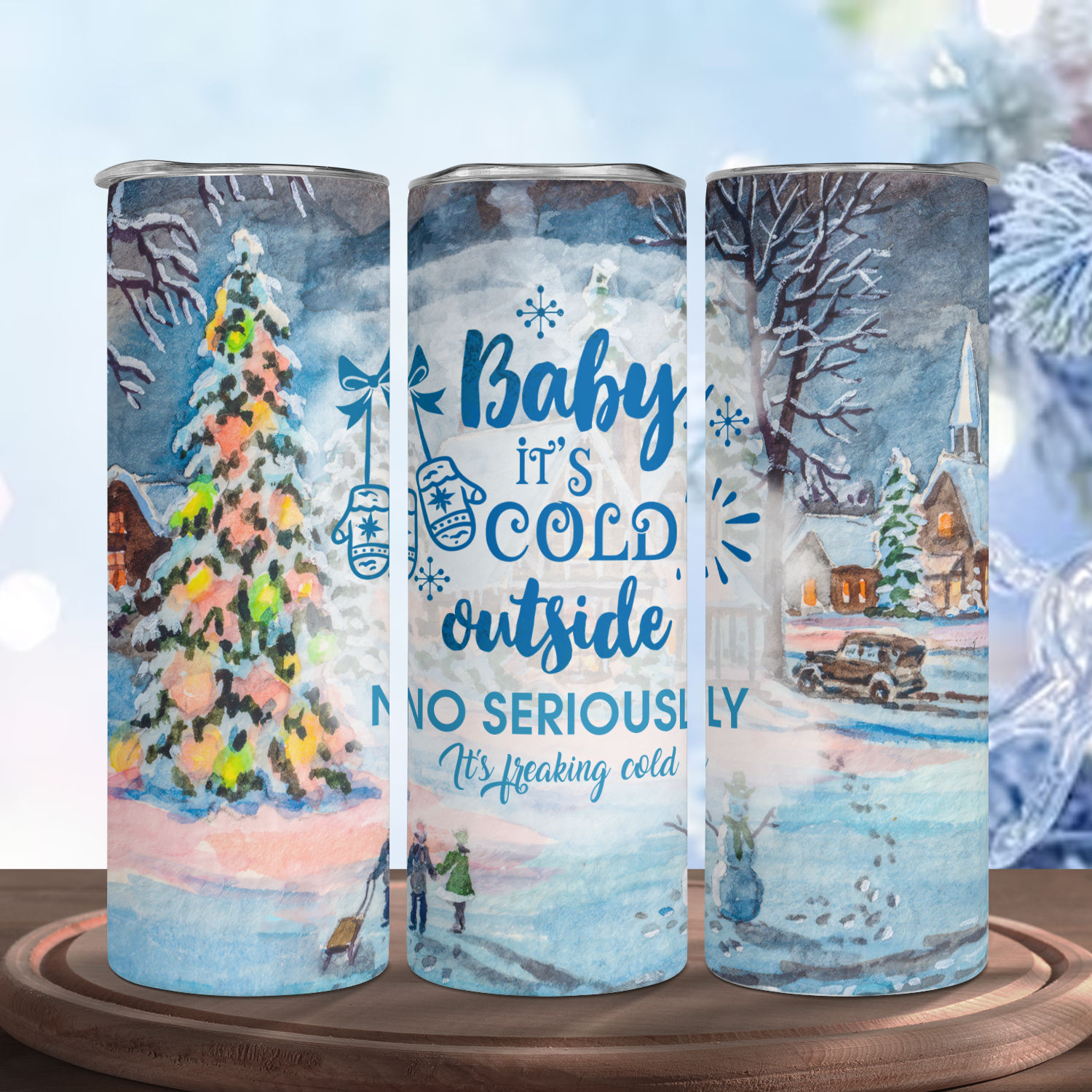 Baby It's Cold Outside Christmas Engraved YETI Rambler Tumbler