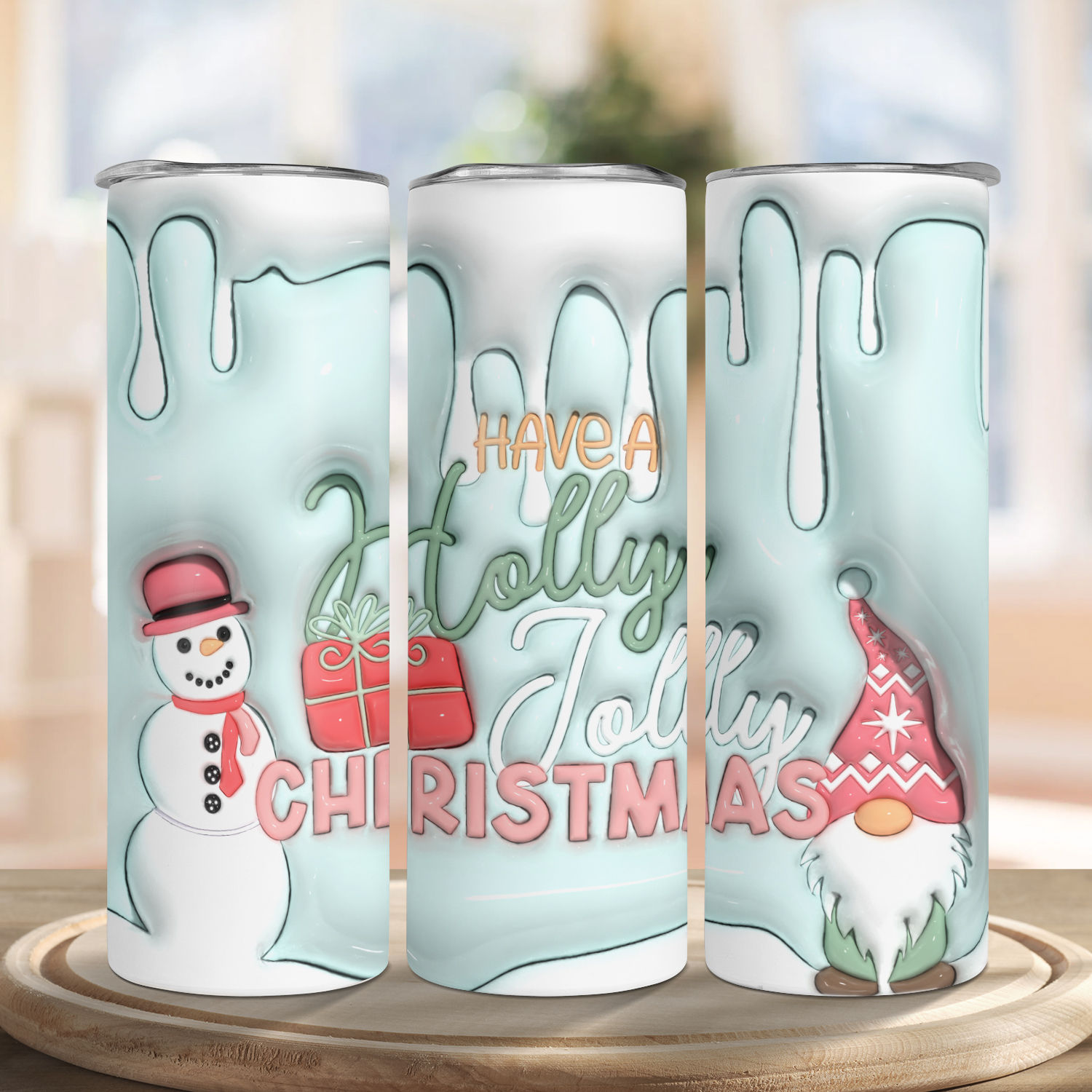 3D Inflated Snowman tumbler, Merry Christmas tumbler with straw, 20oz  tumbler, Christmas gift, Drinkware tumbler, Stainless still tumbler with  straw