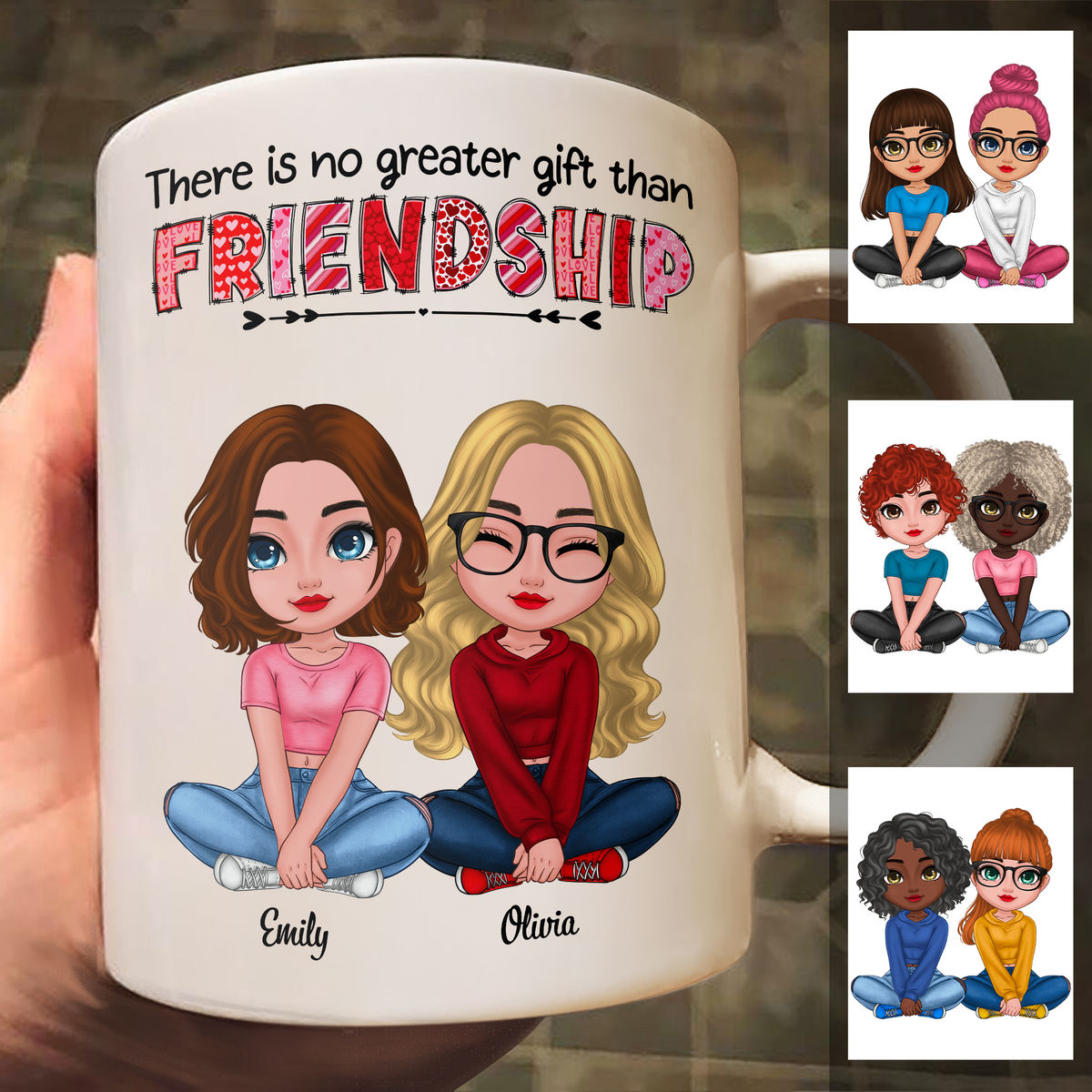 Sisters/Friends Mug - There Is No Greater Gift Than Friendship (38397) - Personalized Mug