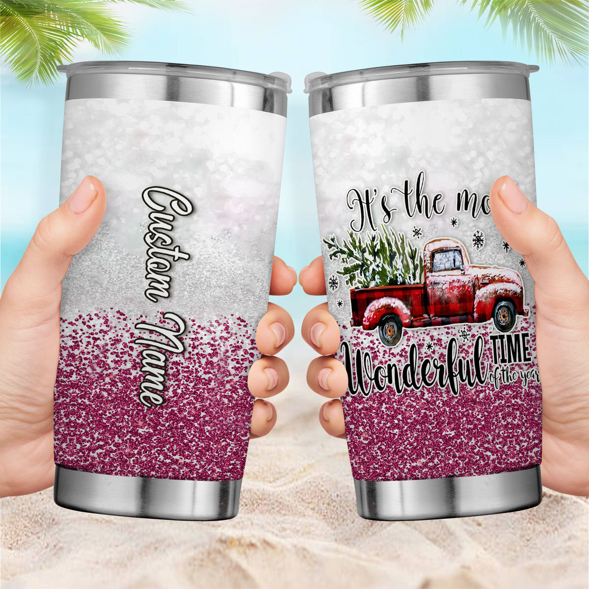 20 oz Christmas Tumbler, Stainless Steel and Double Wall Insulated Travel Coffee Mug with Lid, Good Choice for Christsmas Gifts 38450 38075