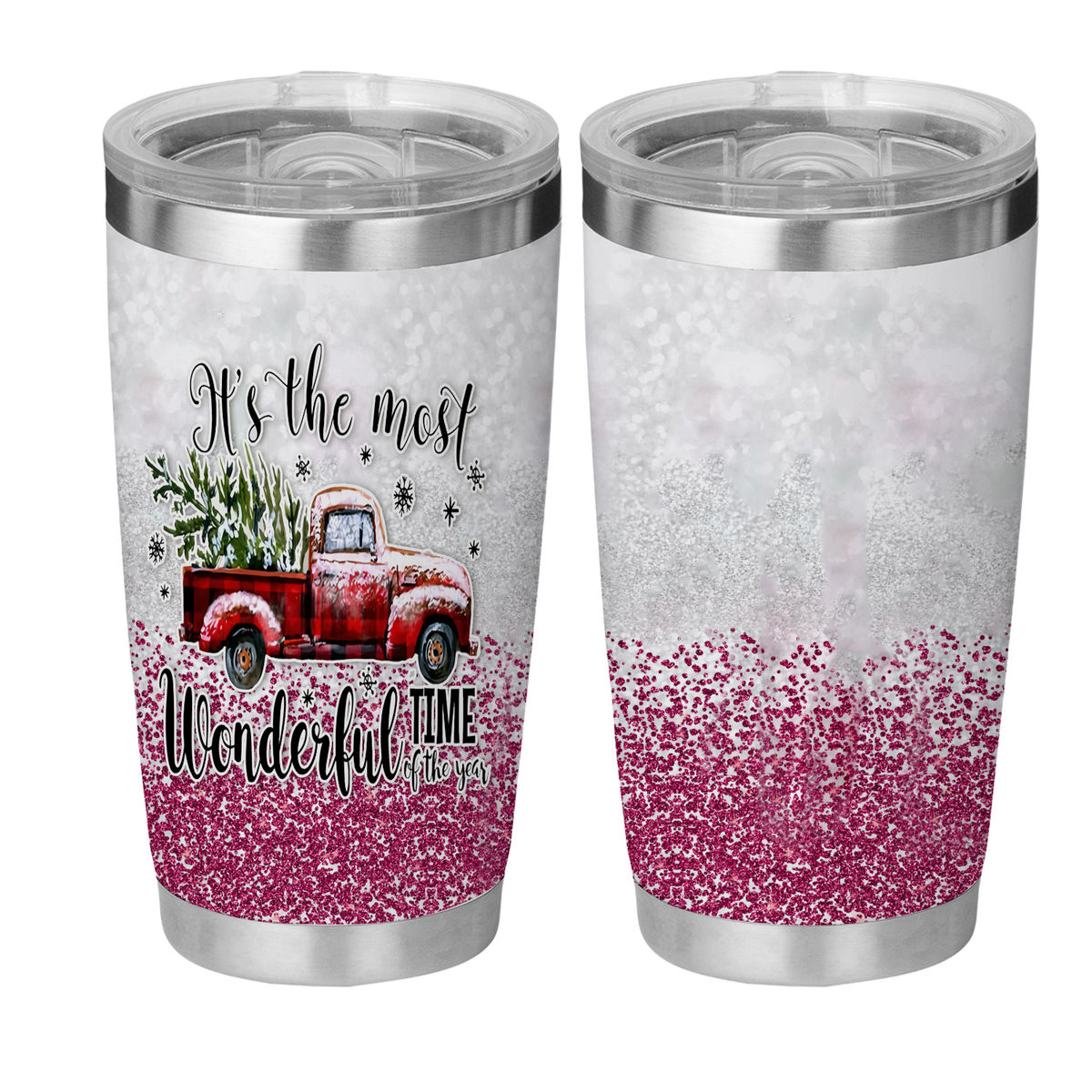 Christmas - 20 oz Christmas Tumbler, Stainless Steel and Double Wall  Insulated Travel Coffee Mug with Lid, Good Choice for Christsmas Gifts  38450 38075