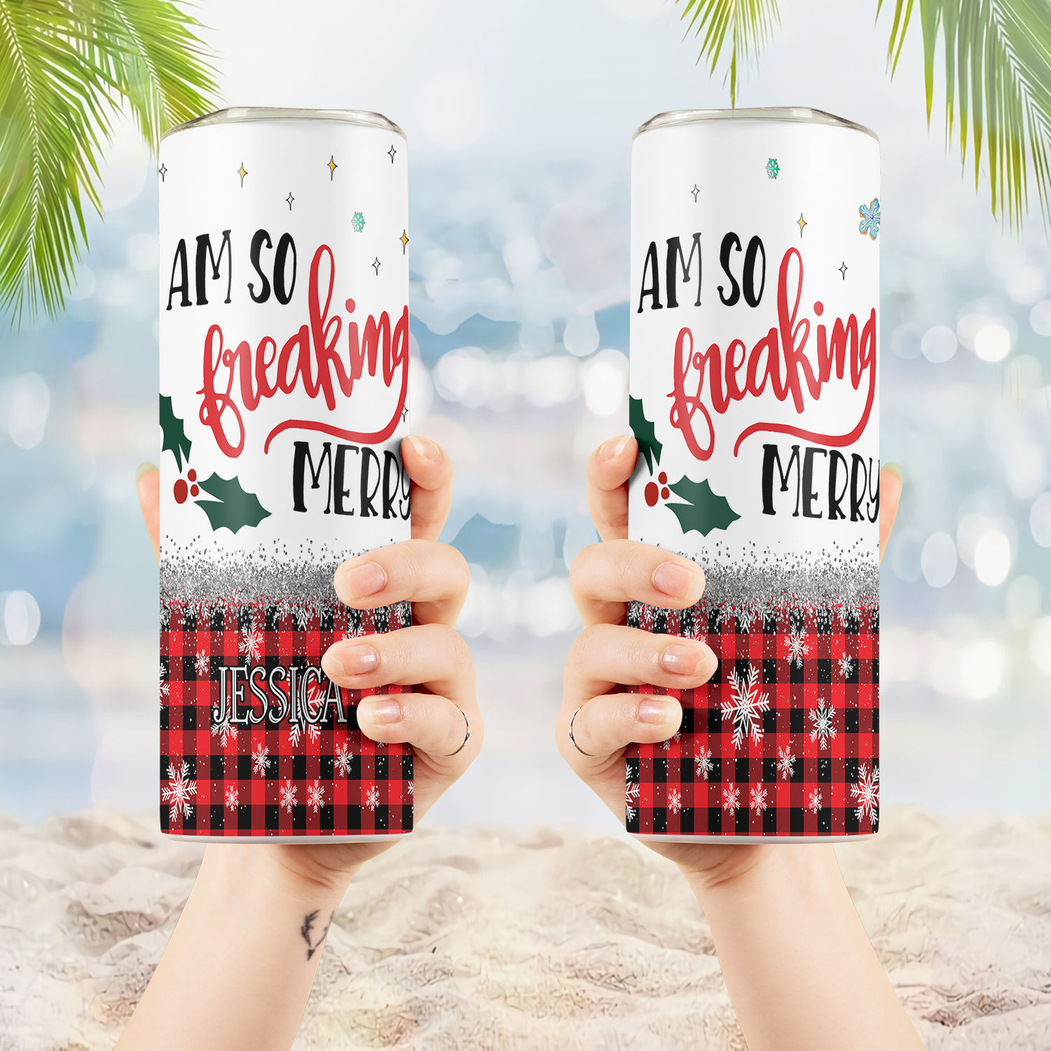 Christmas Tumbler 20 Ounce with Straw, Where my hos at funny santa cup –  GlitterGiftsAndMore