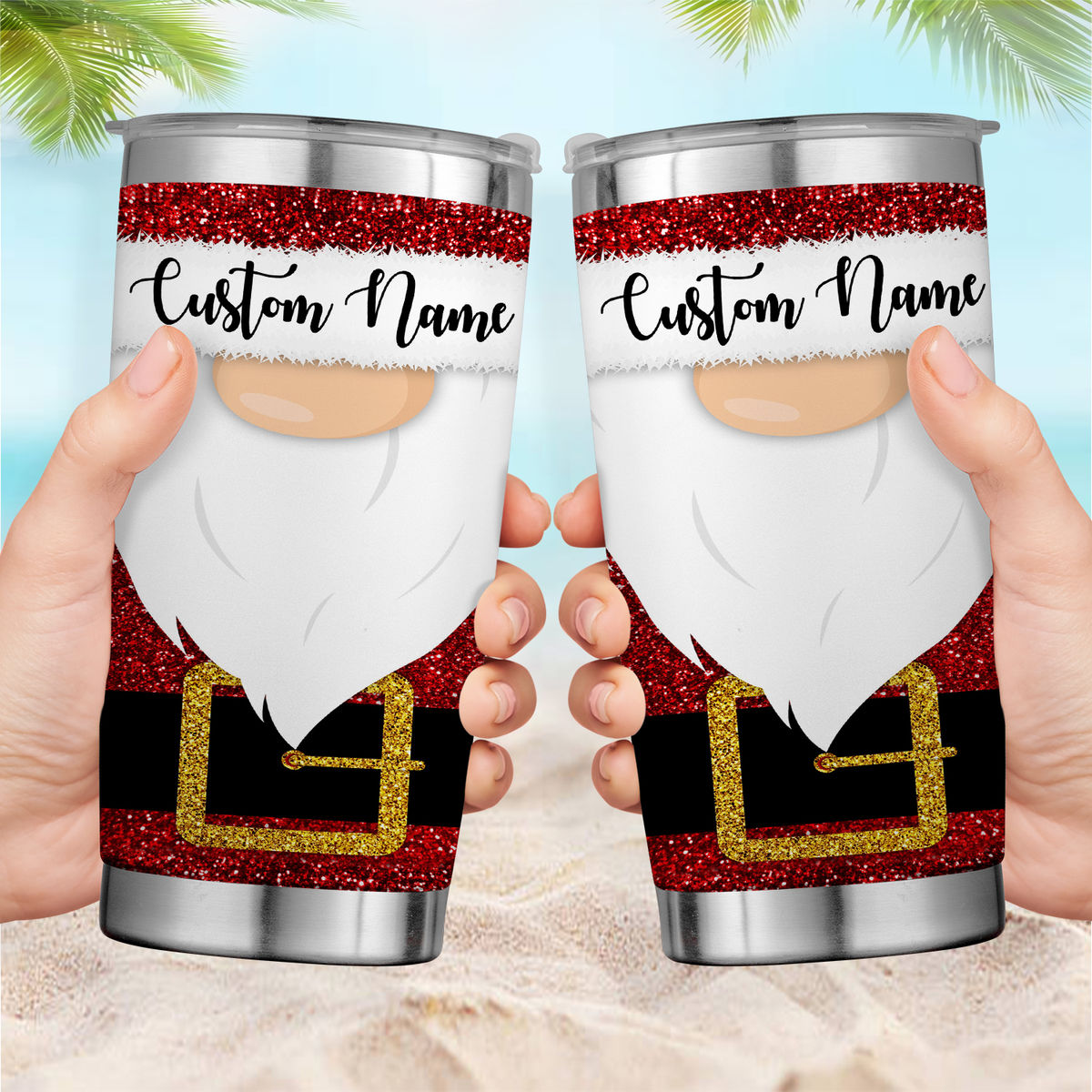 Christmas Tumbler 20 Ounce with Straw, Where my hos at funny santa cup –  GlitterGiftsAndMore