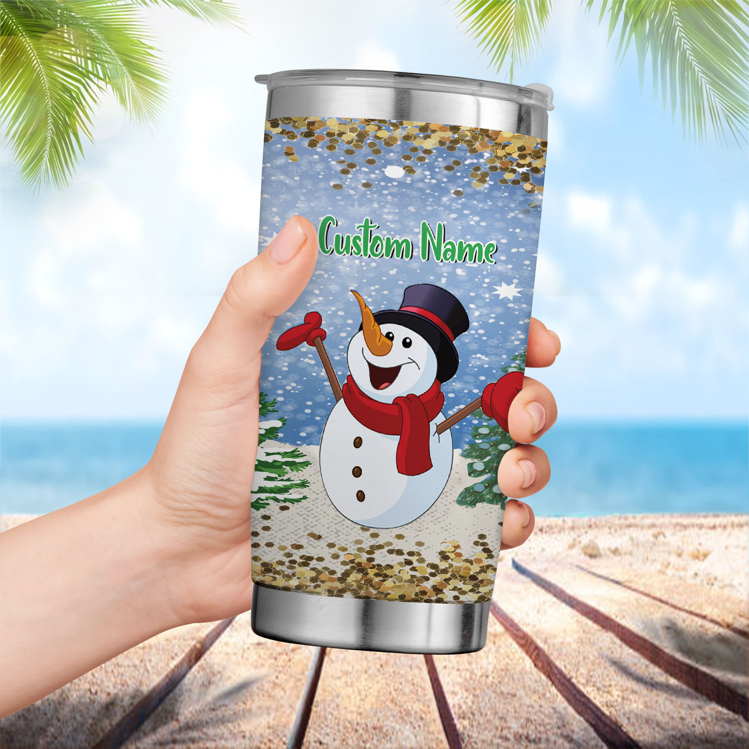 Custom Christmas Tumbler - Eat Drink & Be Merry - Great Gift! – Sunny Box