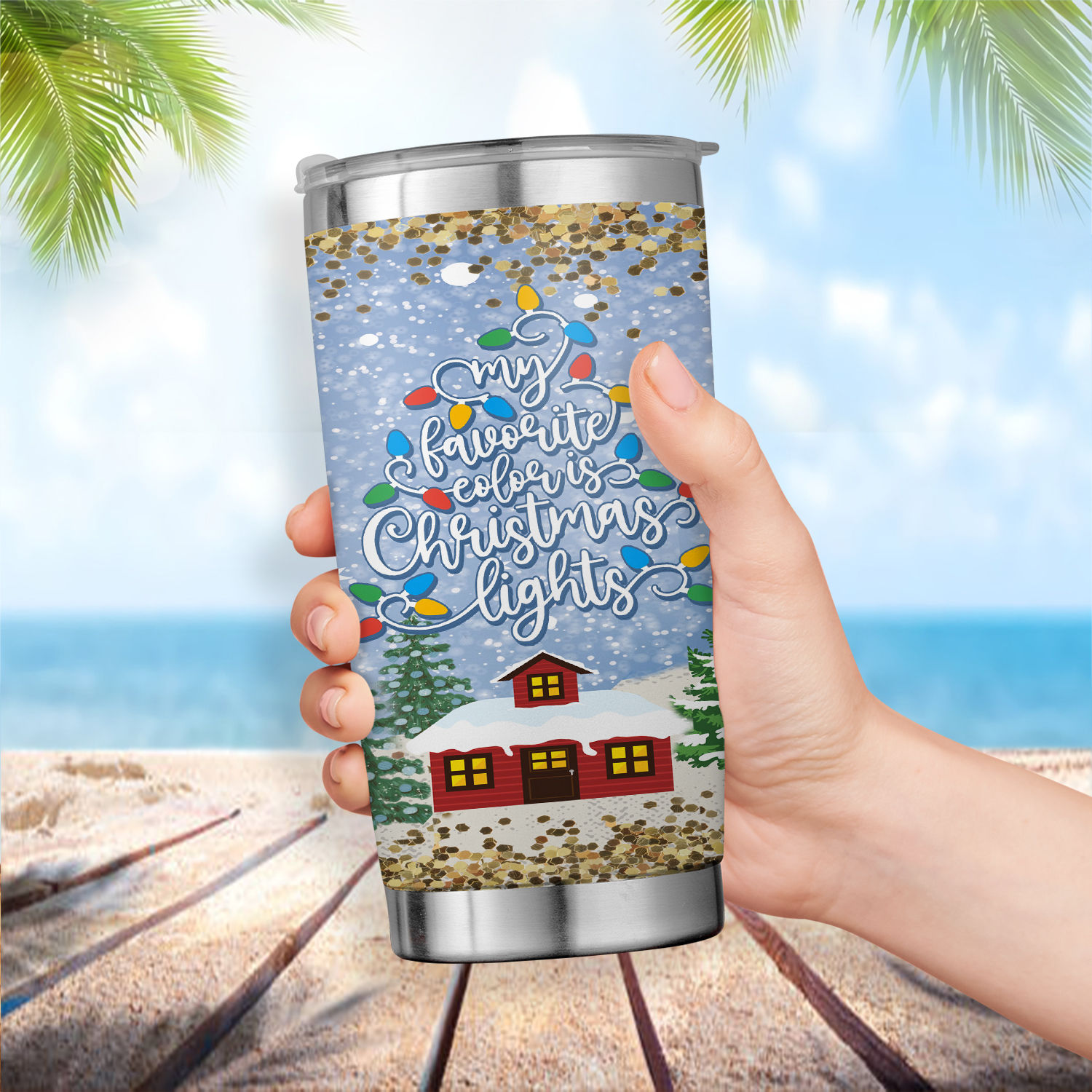 Custom Christmas Tumbler - Eat Drink & Be Merry - Great Gift! – Sunny Box