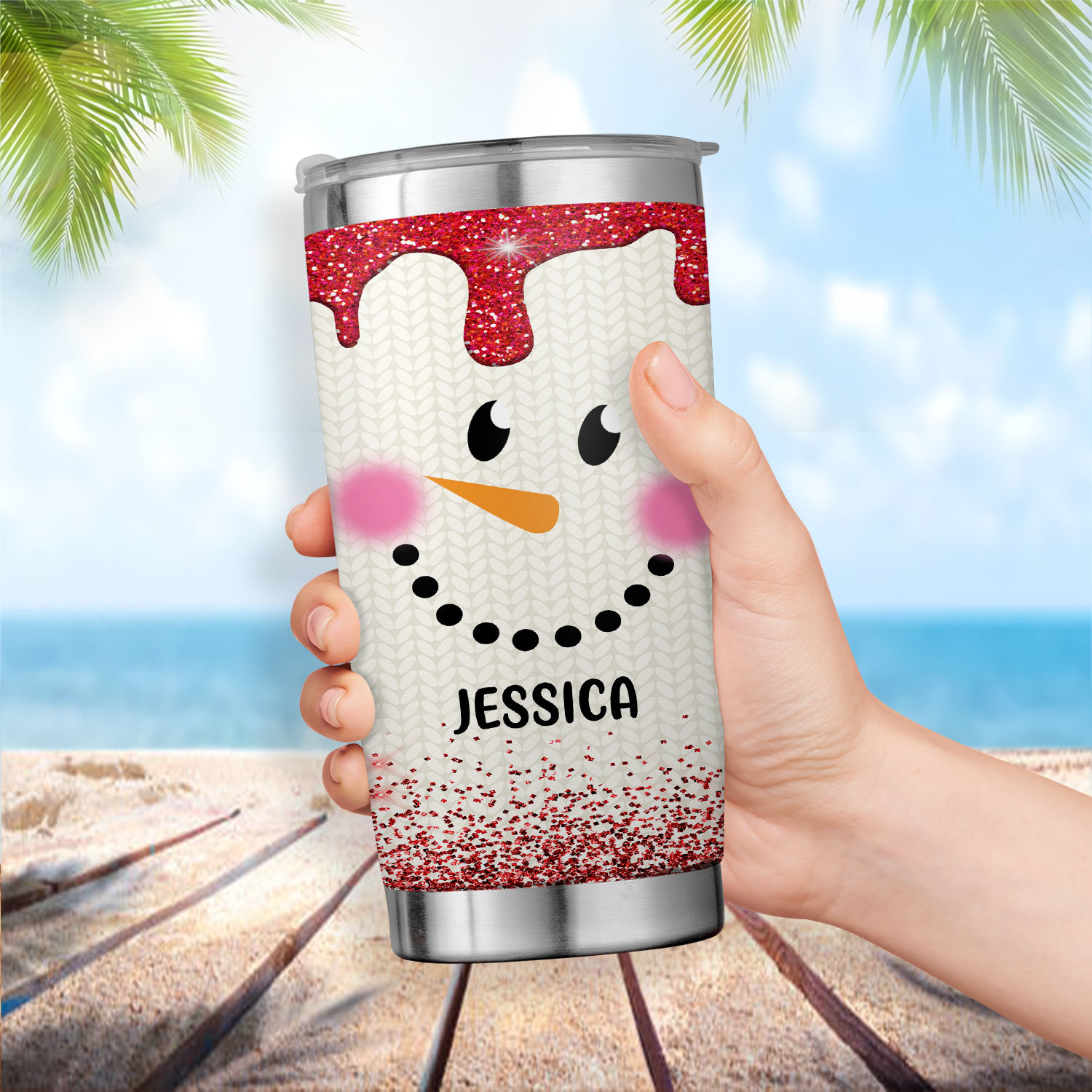 Christmas Moose Personalized 17 oz. Insulated Acrylic Tumbler