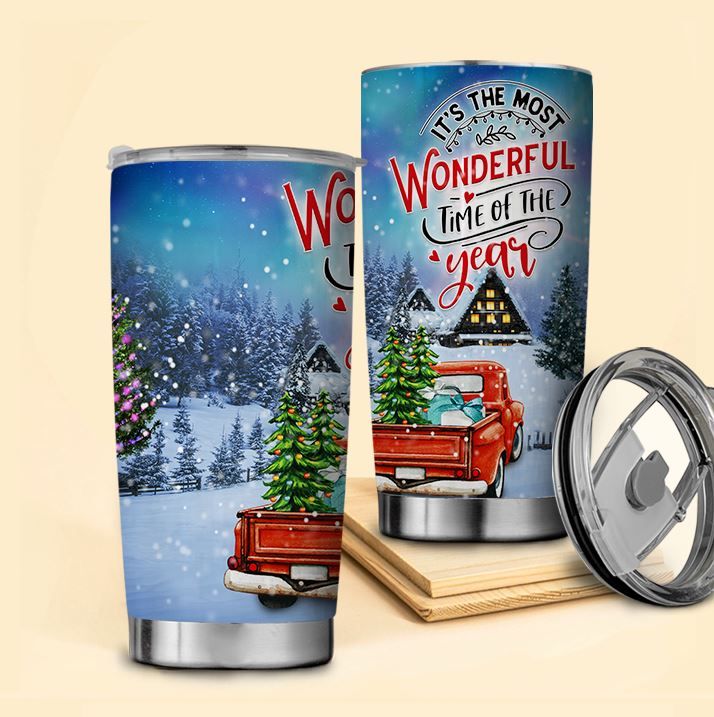 Christmas Truck Snow Winter Scene STRAIGHT - Christmas Tumbler Gifts for Women Sister Christmas Gifts for Mom Best Friend Christmas Gifts for Women Grandma Christmas Gifts for Dad Christmas Gifts for Daughter Tumbler 20OZ 38927 38928