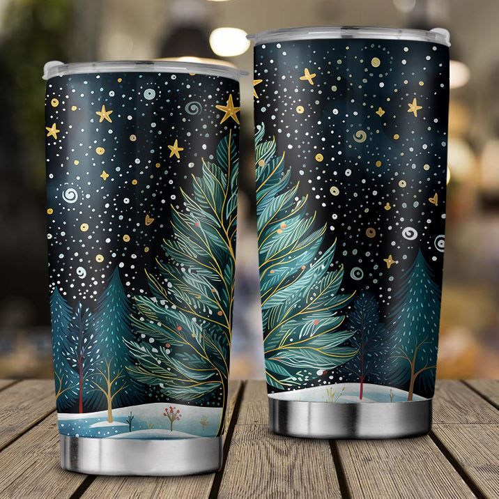 Starbucks Christmas Tree Tumbler 14 oz Travel Mug With Handle and Lid