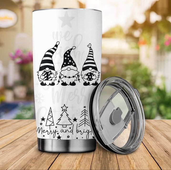 Gnomes love christmas - Christmas Tumbler 20 oz Travel Holiday Coffee Mug  Gnome Skinny Tumblers with Lid and Straw Stainless Steel Insulated Coffee  Cups Christmas Gifts for Women Girls 37497 37499