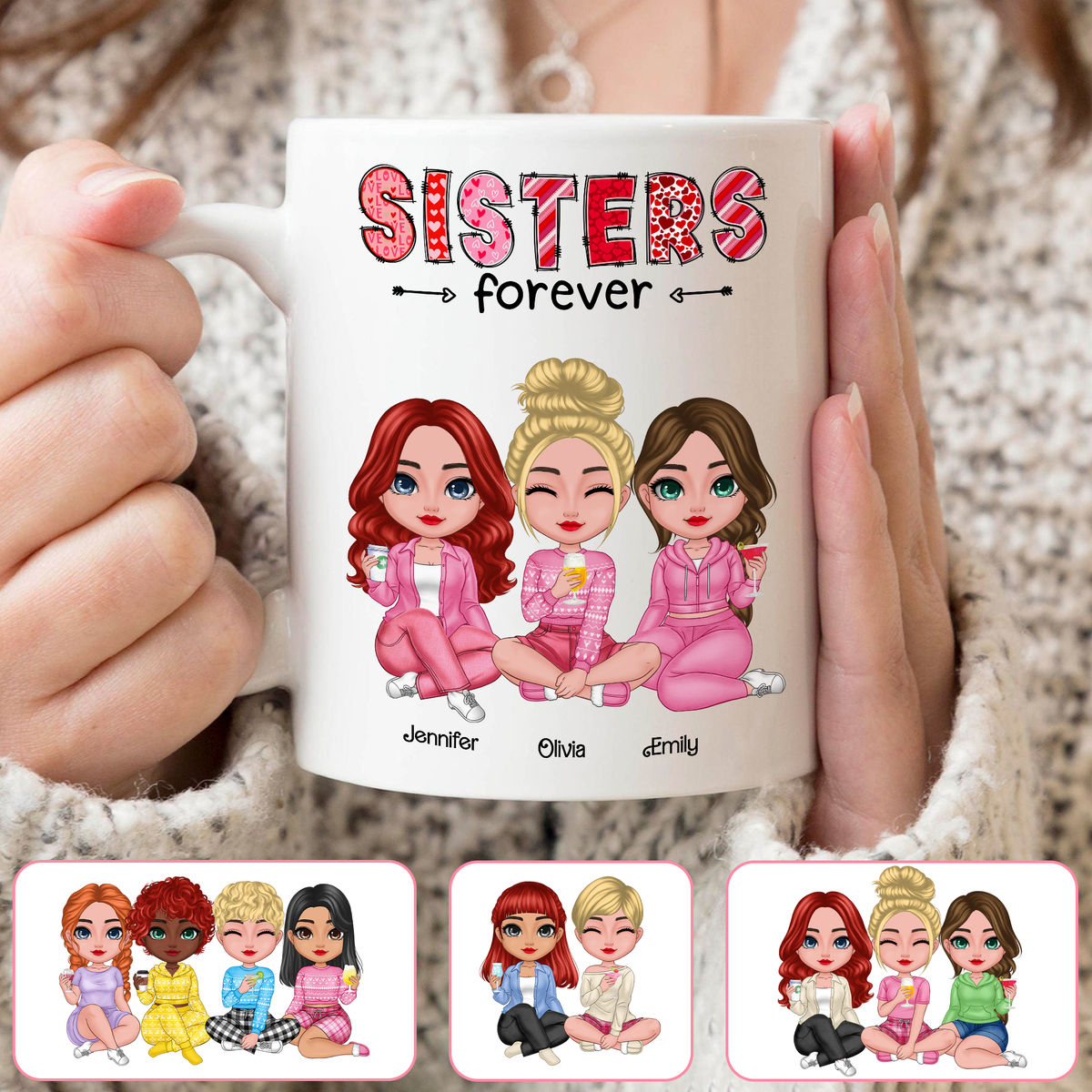 Personalized Mug - Sisters/Friends Mug - Sisters Forever (39372)