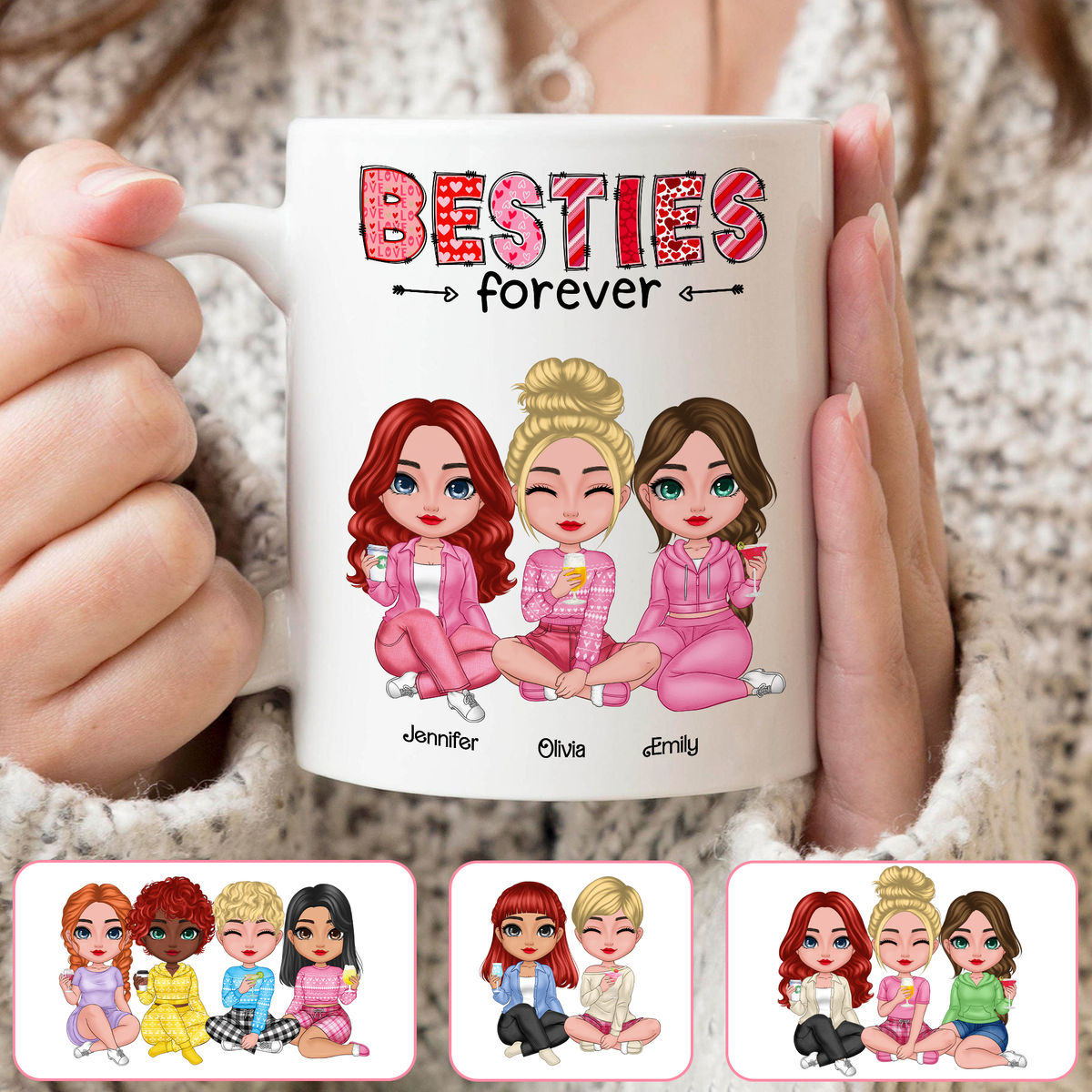 Personalized Mug - Sisters/Friends Mug - Besties Forever (39372)