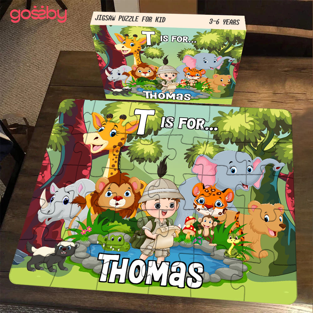 Personalized Puzzle - Personalized Jigsaw Puzzles - Cute Animals and Kids - Gift for Kids - Christmas Gift 2023