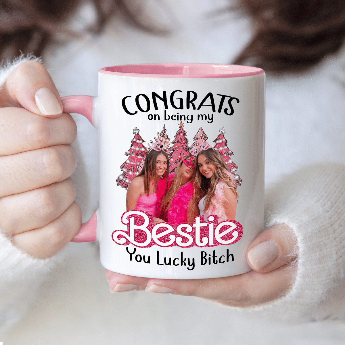 Bestie Mug - Photo Mug - Photo Upload Remove Background - Congrats on being my Bestie - Personalized Photo Mug_3