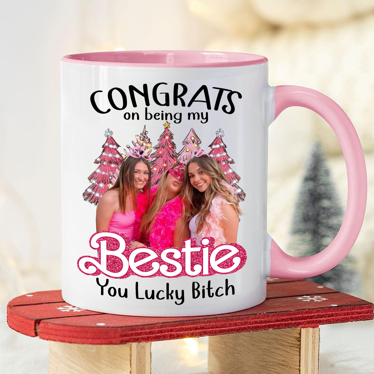 Bestie Mug - Photo Mug - Photo Upload Remove Background - Congrats on being my Bestie - Personalized Photo Mug_4