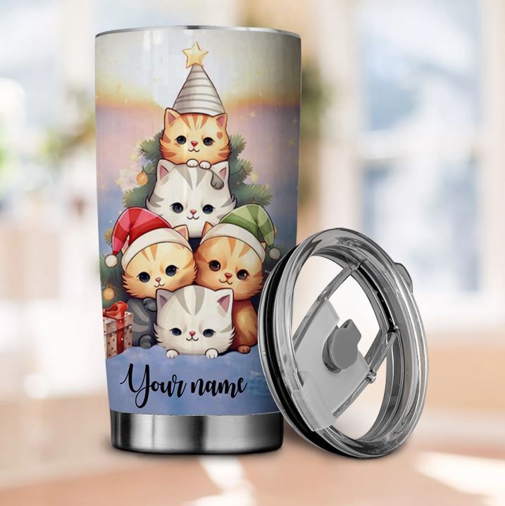 Christmas cat - Christmas Tumbler - Christmas Cups - Christmas