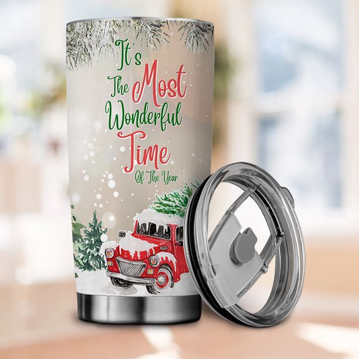 Custom Christmas Tumbler - It's the Most Wonderful Time - Great