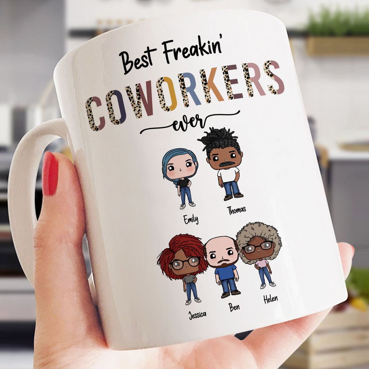 Personalized Wine Glass - Work Bestie Figures (M1) - Best Freakin Coworkers Ever - Farewell Gifts - Birthday Gifts, Christmas Gifts For Coworkers - 2024 Edition_1