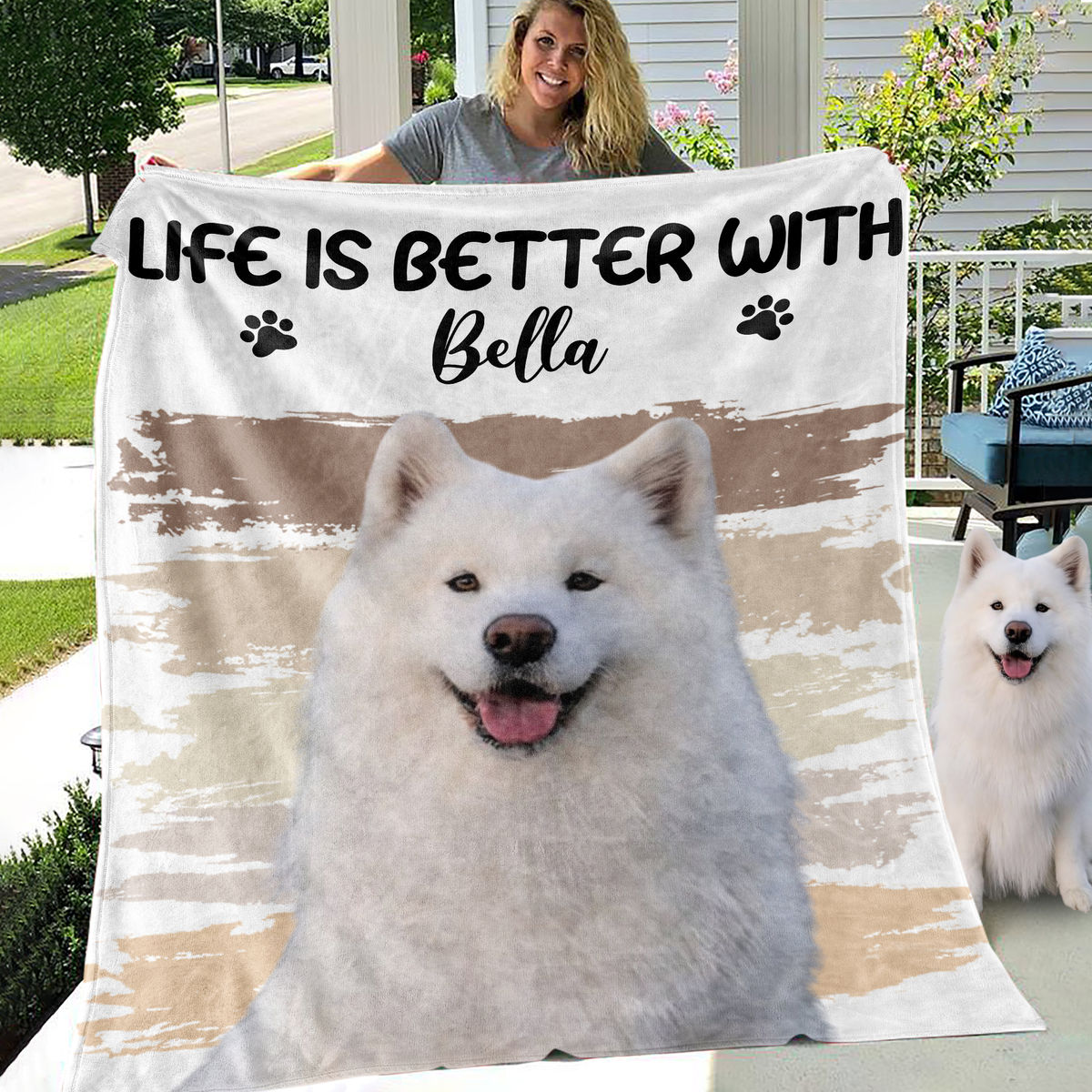 Photo Blanket - Custom Photo Better Life With Dog Cat - Gift For Pet Lovers - Christmas Gift 2024 - Personalized Photo Blanket_2