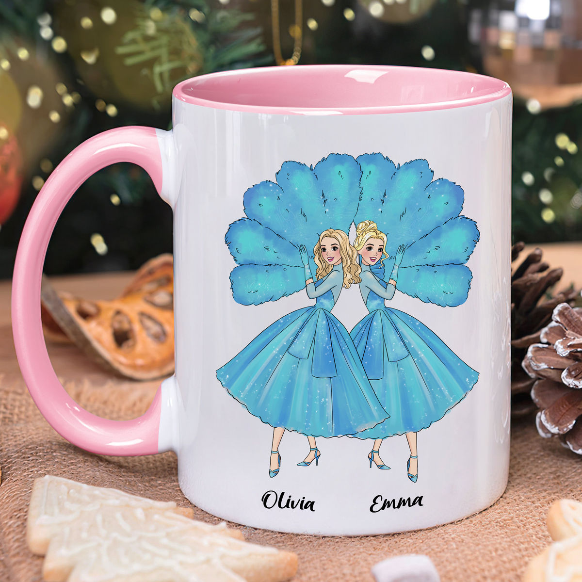 Personalized Mug - Personalized Mug For Sisters - Sisters Sisters - White Christmas - Up To 5 Woman, gift for her, gift for sisters (58095)_6