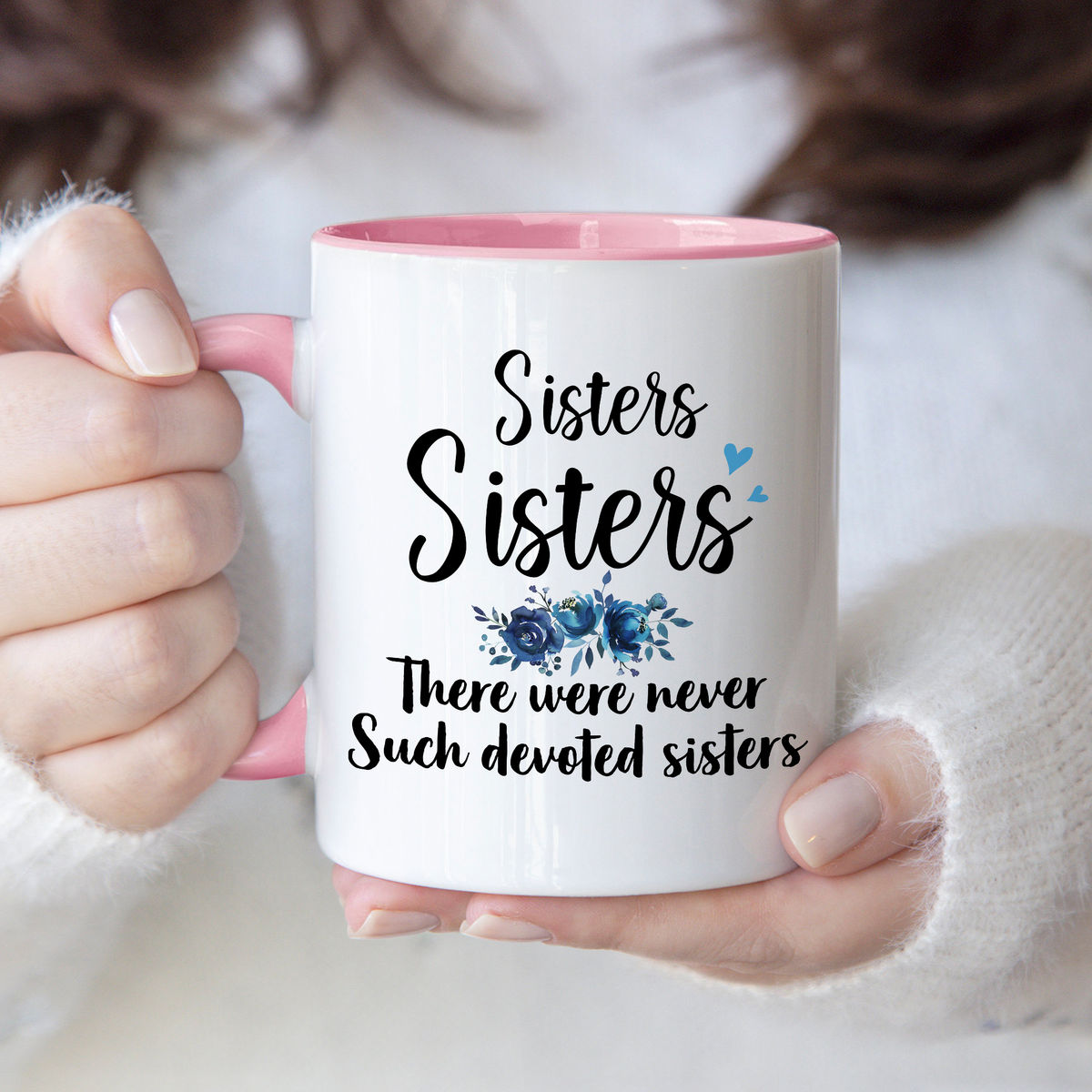 Personalized Mug For Sisters - Sisters Sisters - White Christmas - Up To 5 Woman, gift for her, gift for sisters (58095) - Personalized Mug_7