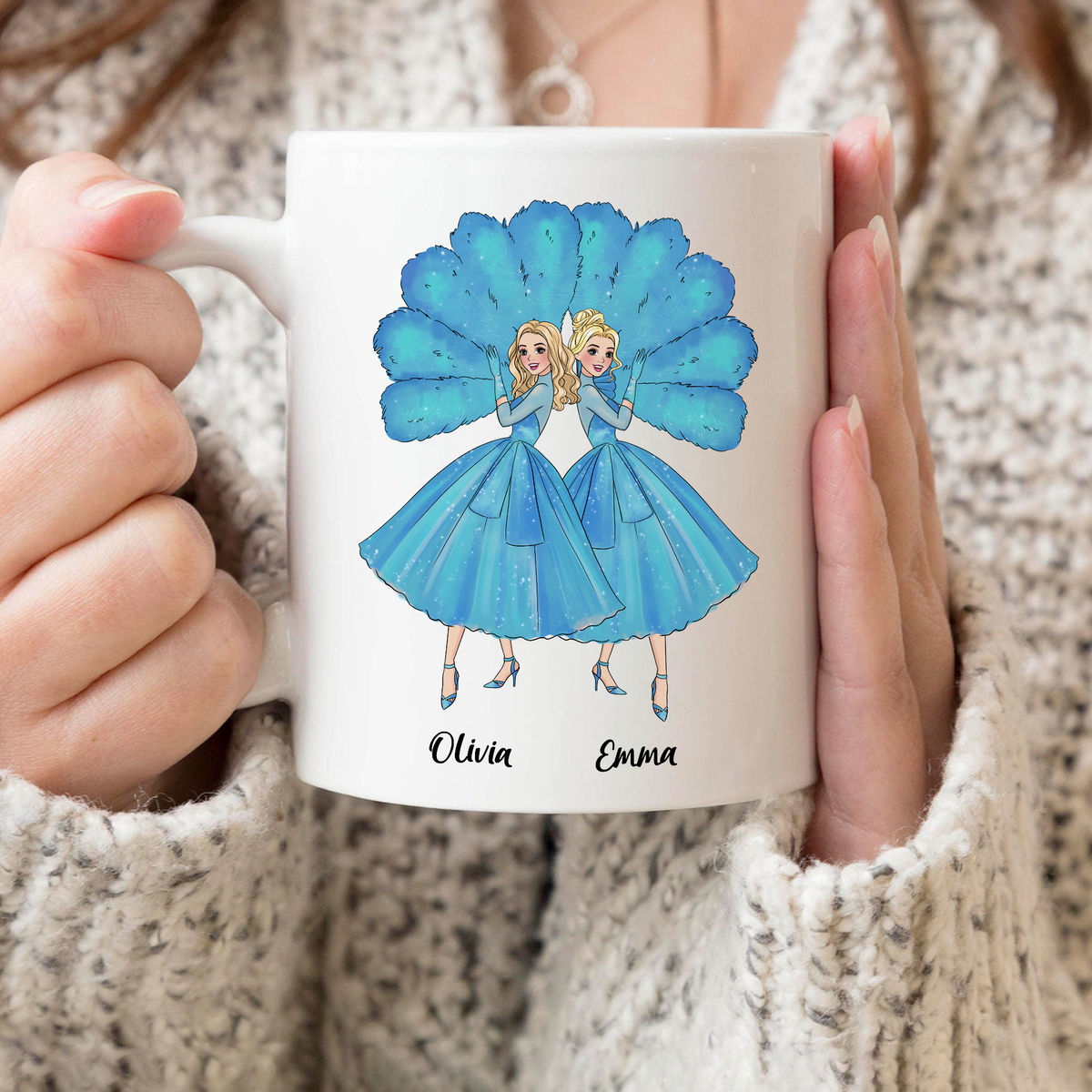 Personalized Mug - Personalized Mug For Sisters - Sisters Sisters - White Christmas - Up To 5 Woman, gift for her, gift for sisters (58095)_1