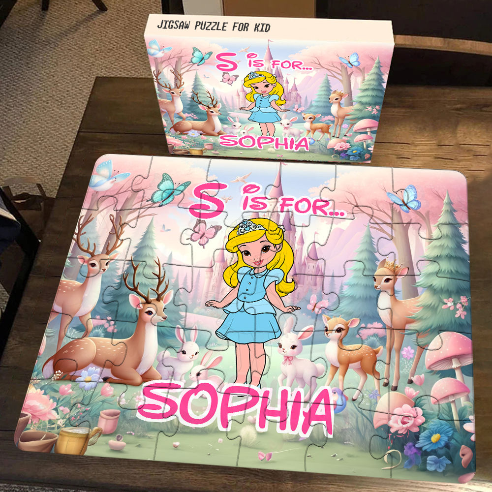 Personalized Princess Puzzle - Gift for Little Girl (c)