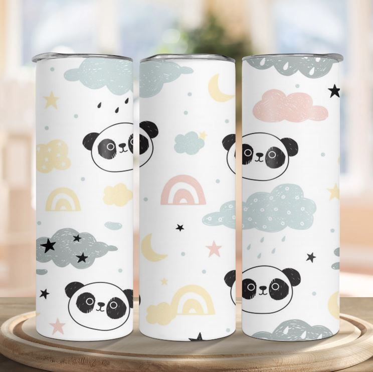 Panda's Life - Cute Panda Travel Coffee Mug for Women Men Thermal Tumbler  with , Lid and Stainless Steel Interior 20 OZ 41019 41020