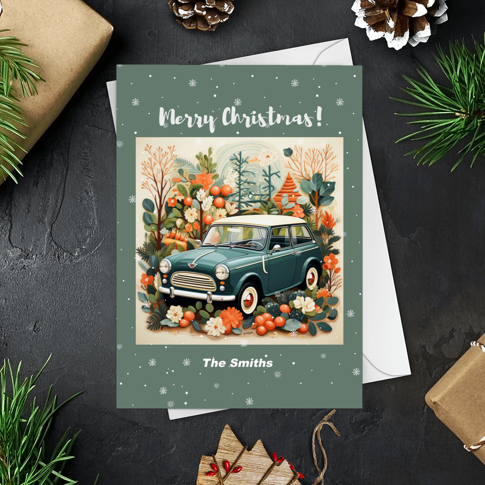 Trending Christmas Card - Christmas Card - Merry Christmas Retro style - Personalized Card