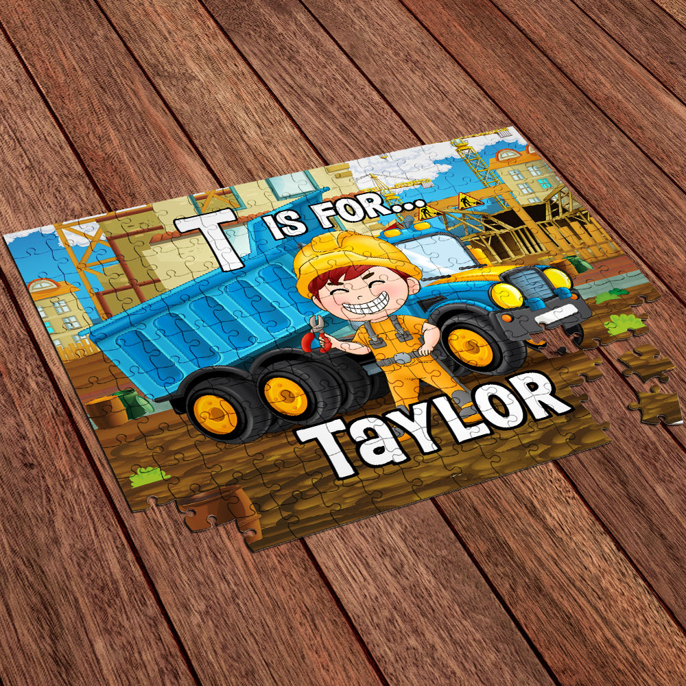 Personalized Puzzle - Personalized Jigsaw Puzzles - Happy Construction Site - Christmas Gift for Kid -  XMAS 2024 (c)_6