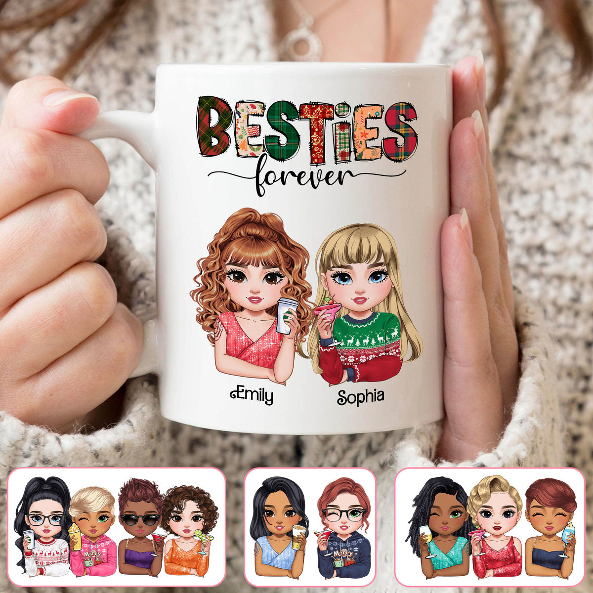 Personalized Mug - Sisters/Besties Mug - Besties Forever (41490)