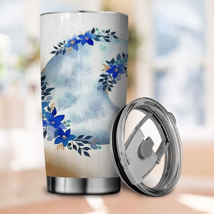 Tumbler light blue flower