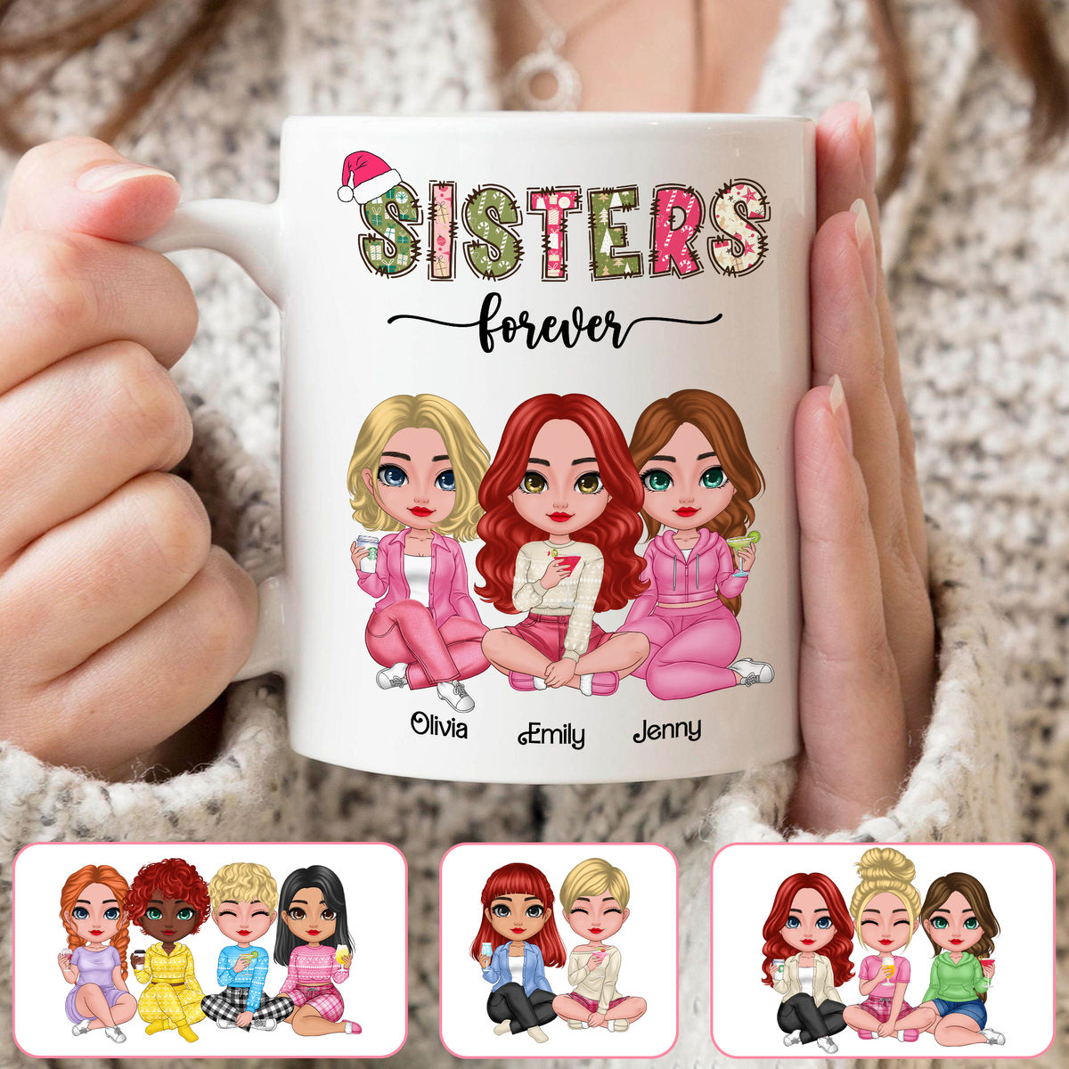Personalized Mug - Sisters/Besties Mug - Sisters Forever (41797)