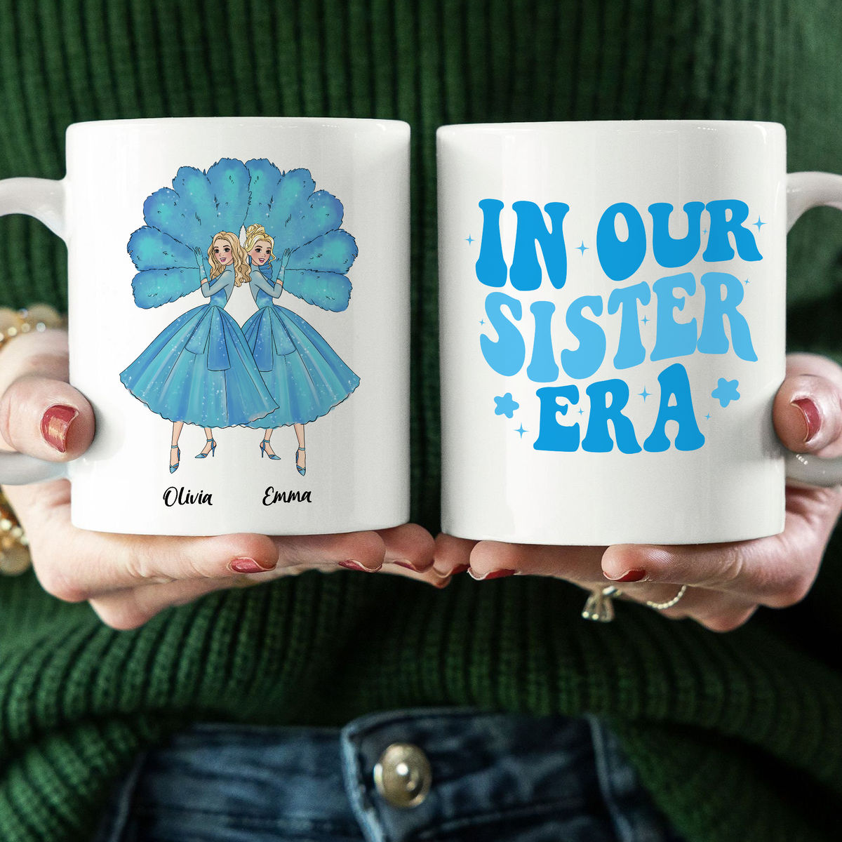 Personalized Mug For Sisters - Sisters Sisters - White Christmas - In our sister era - Personalized Mug_4