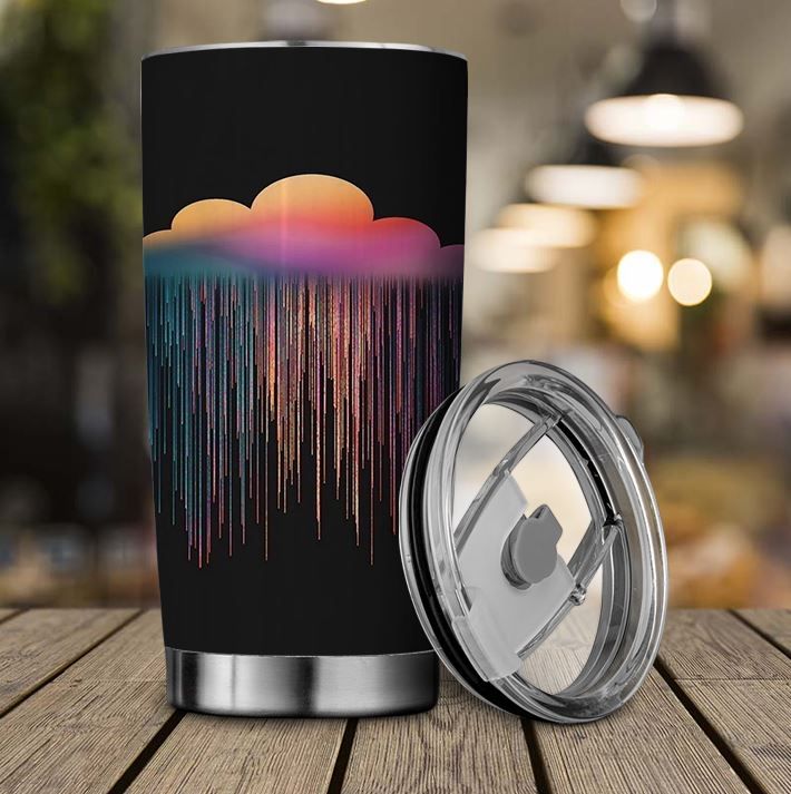 Rainbow Clouds - 20 Oz Stainless Steel Tumbler with Lid Vacuum