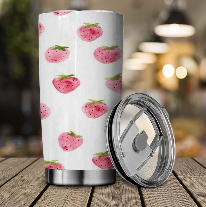 Strawberry Tumbler,Strawberry Cup-20 oz Skinny Tumbler with Lid and  Straw-Birthday Gifts for Women-Strawberry Decor,Strawberry  Accessories-Insulated