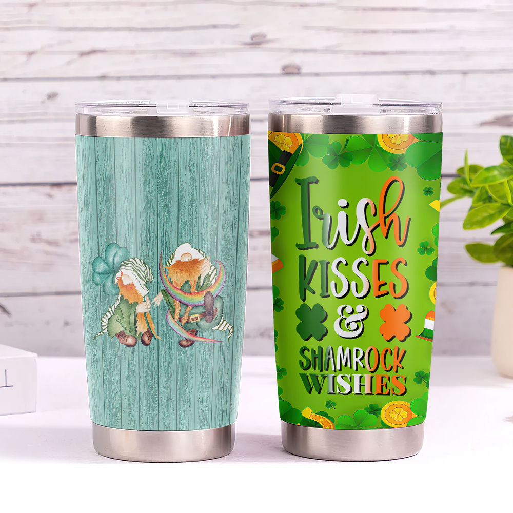 St Patrick's Day Gnome Tumbler With Straw 