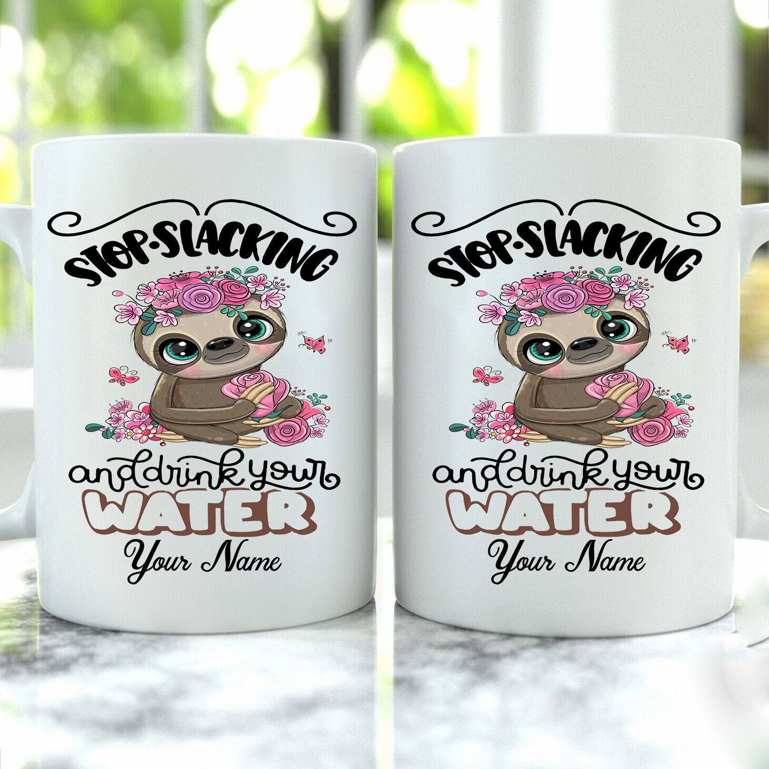 Thumbs Up Sloth Self Stirring Mug