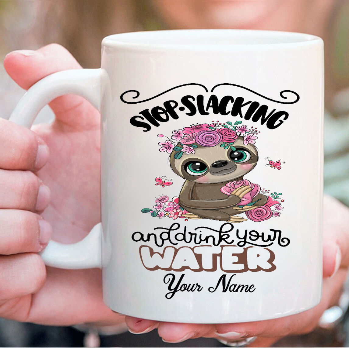 Thumbs Up Sloth Self Stirring Mug