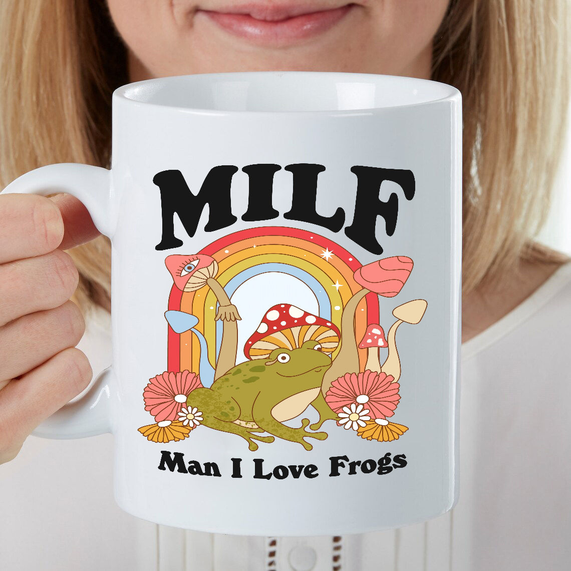 1pc, Crazy Frog Lady Mug, Frog Mug For Frog Lovers, 11oz / 15oz Ceramic  Coffee Mug, Cute Frog Cup, Christmas Gift For Him Or Her