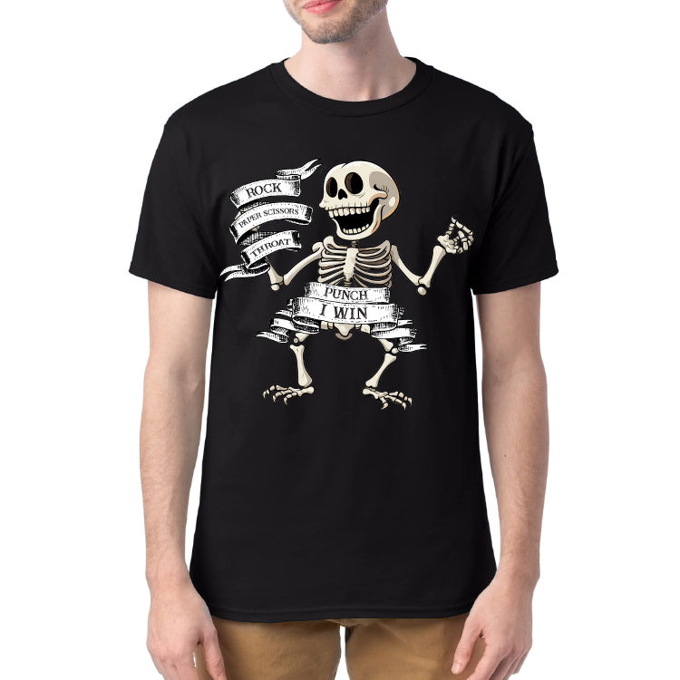 Skull rock paper scissors throat punch i win Shirt, Funny