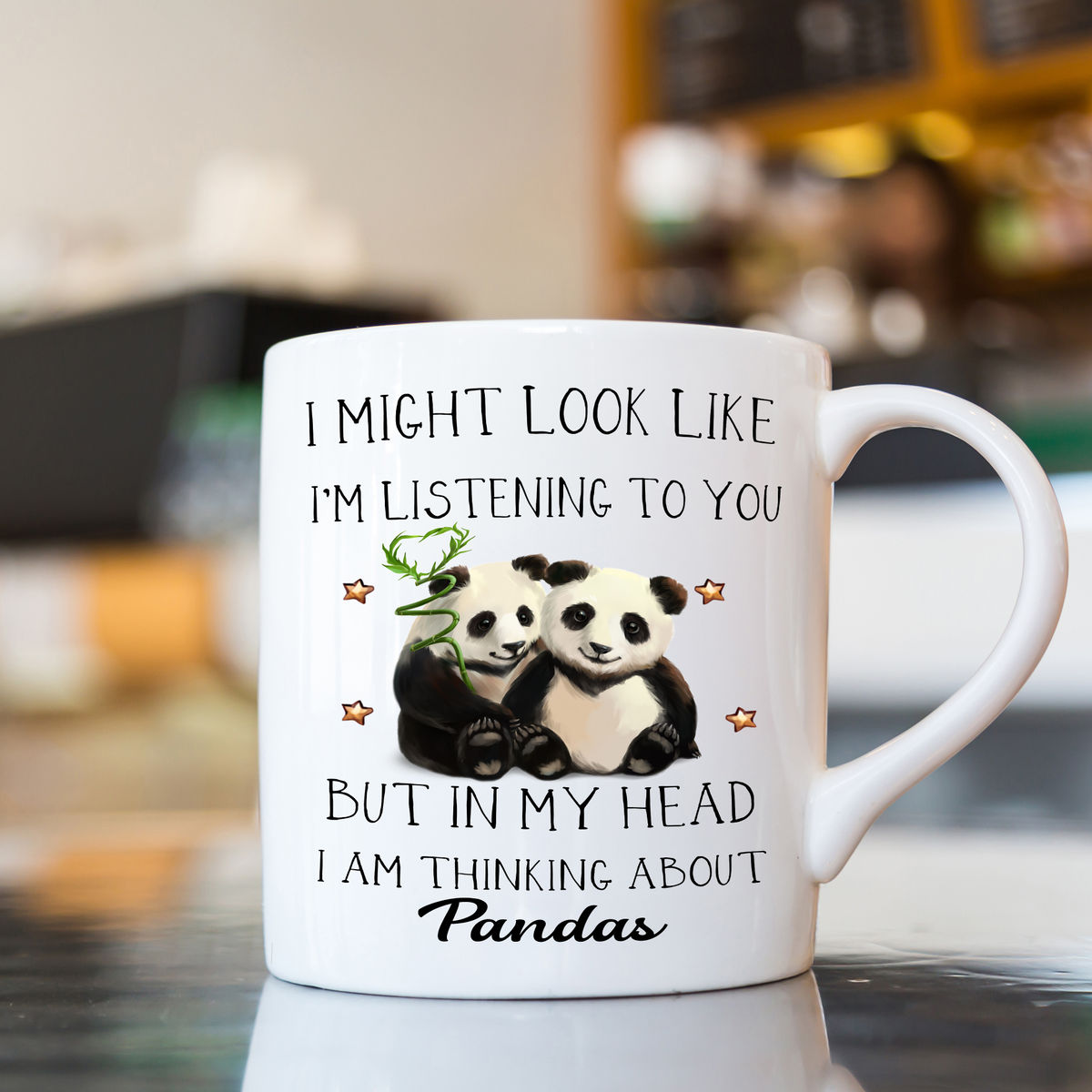 Panda Coffee Cup, Panda Face, Panda Bear Mug, Panda Lover, Bear