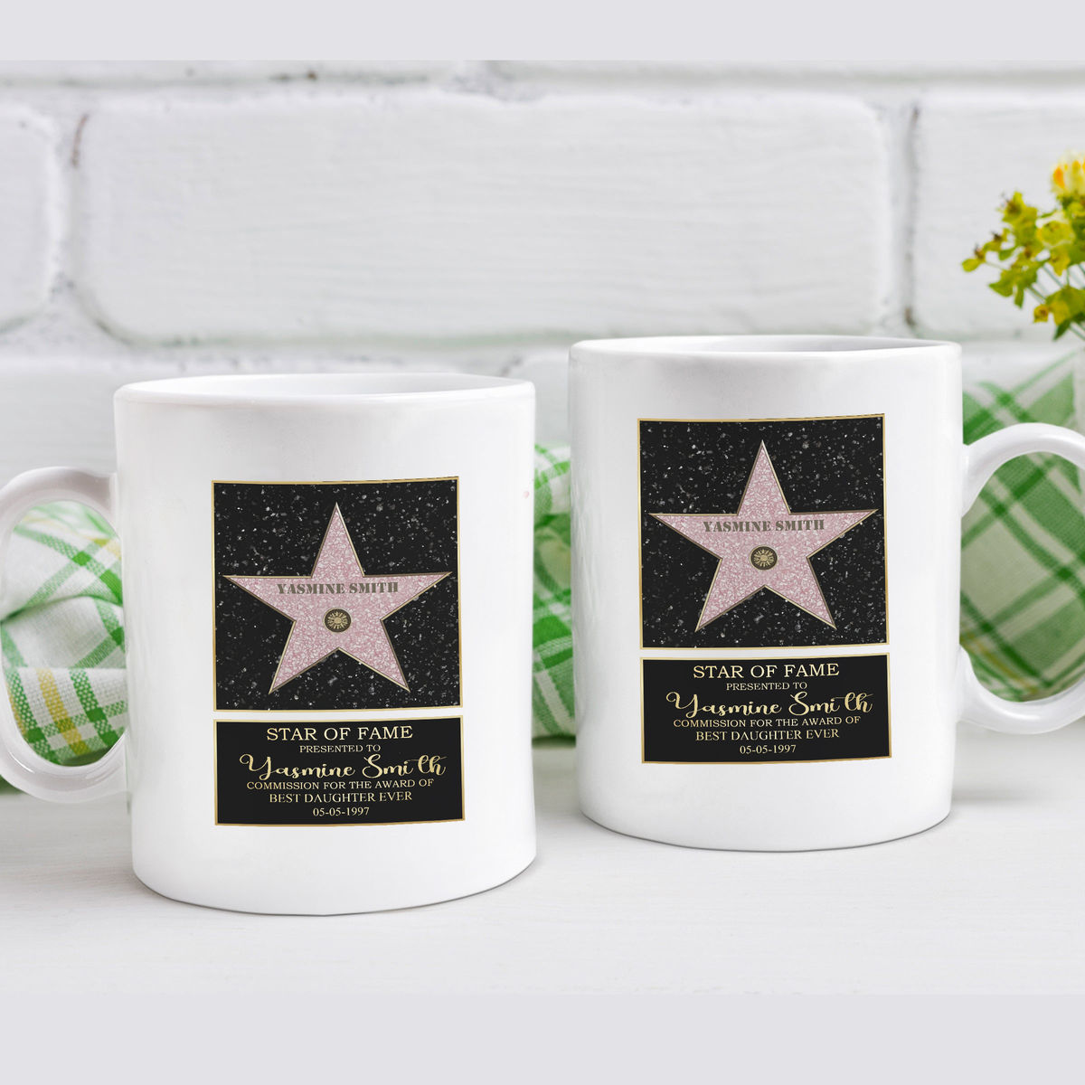 Hollywood star mug - Personalized Hollywood Star mug, Walk of Fame Coffee mug, Movie Award mug, Star Award tea cup, Hollywood Celebrity mug42510_1