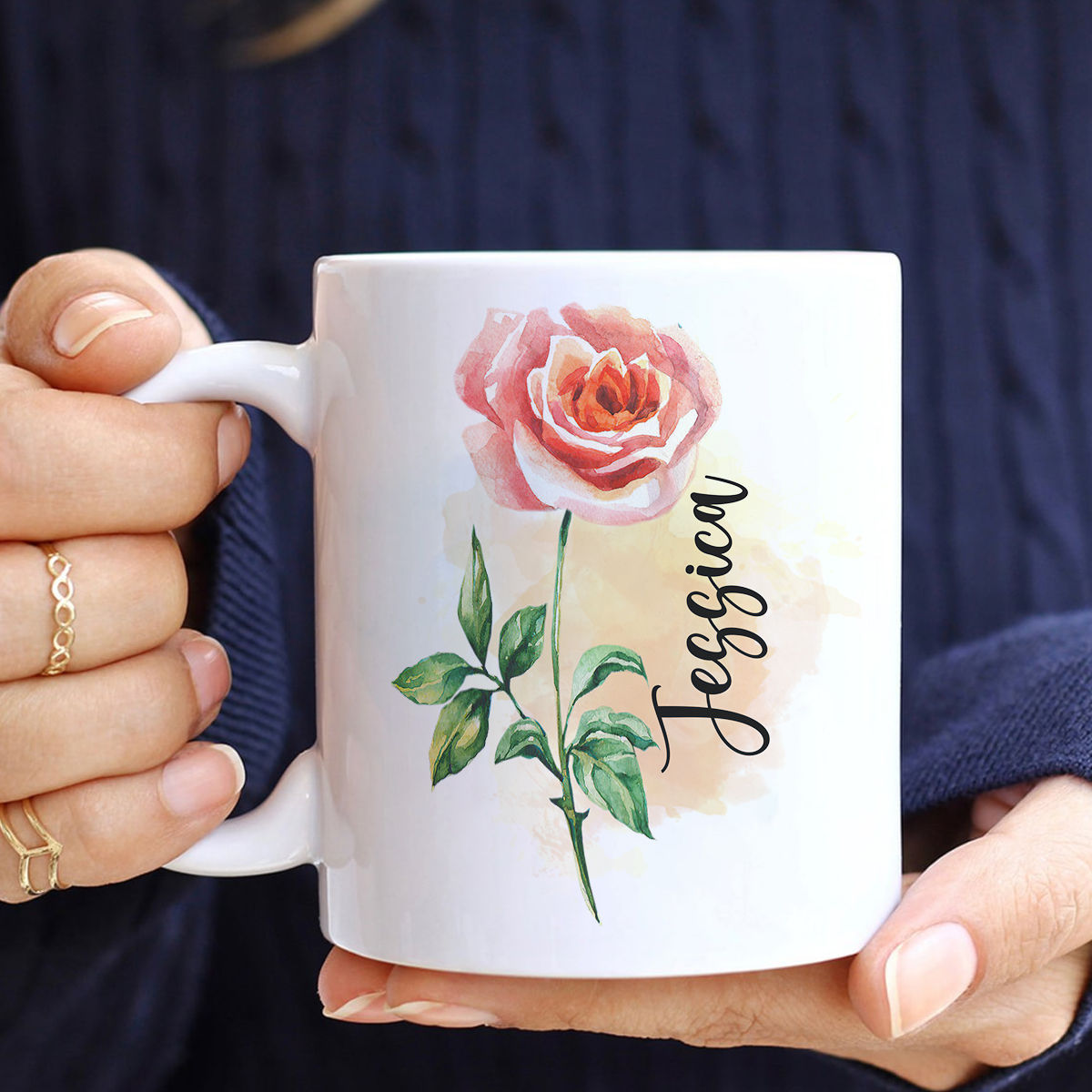 Flower Mug - Personalized Flower Mug, Blooming Rose Mug, Mug Lovers Gift for Friends, Love Coffee Mug 42577_3