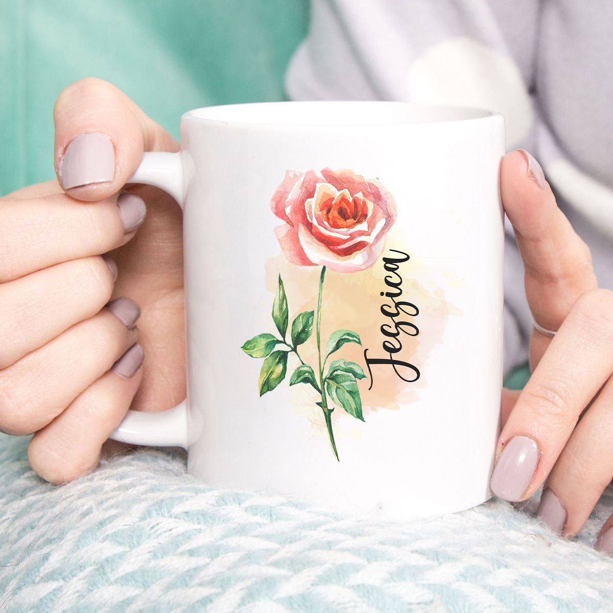 Flower Mug - Personalized Flower Mug, Blooming Rose Mug, Mug Lovers Gift for Friends, Love Coffee Mug 42577_1