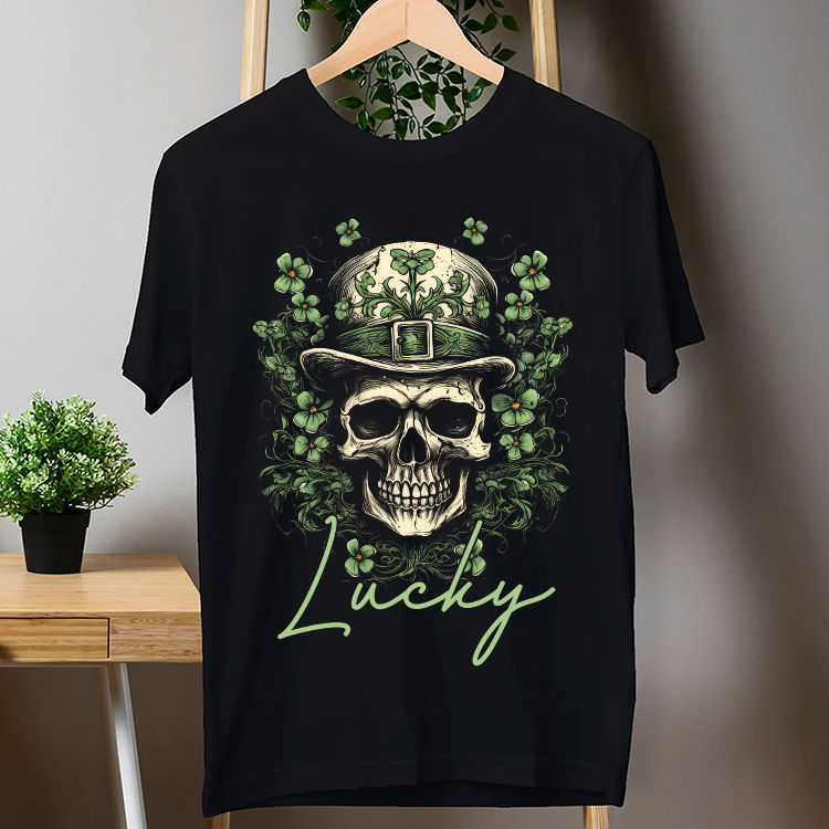 St. Patrick Shirt - Lucky St. Patrick's Day Shirt, Green Sugar Skull Shirt,  St Patricks Tee, Feeling Lucky Shirt, Unisex St. Patty's Day Shirt, Lucky