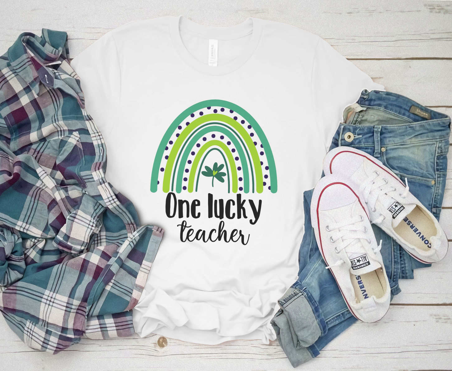 One Lucky Teacher, St. Patricks Day Shirt, Matte or Glitter, Cute T-Sh –  Birdhouse Design Studio, LLC