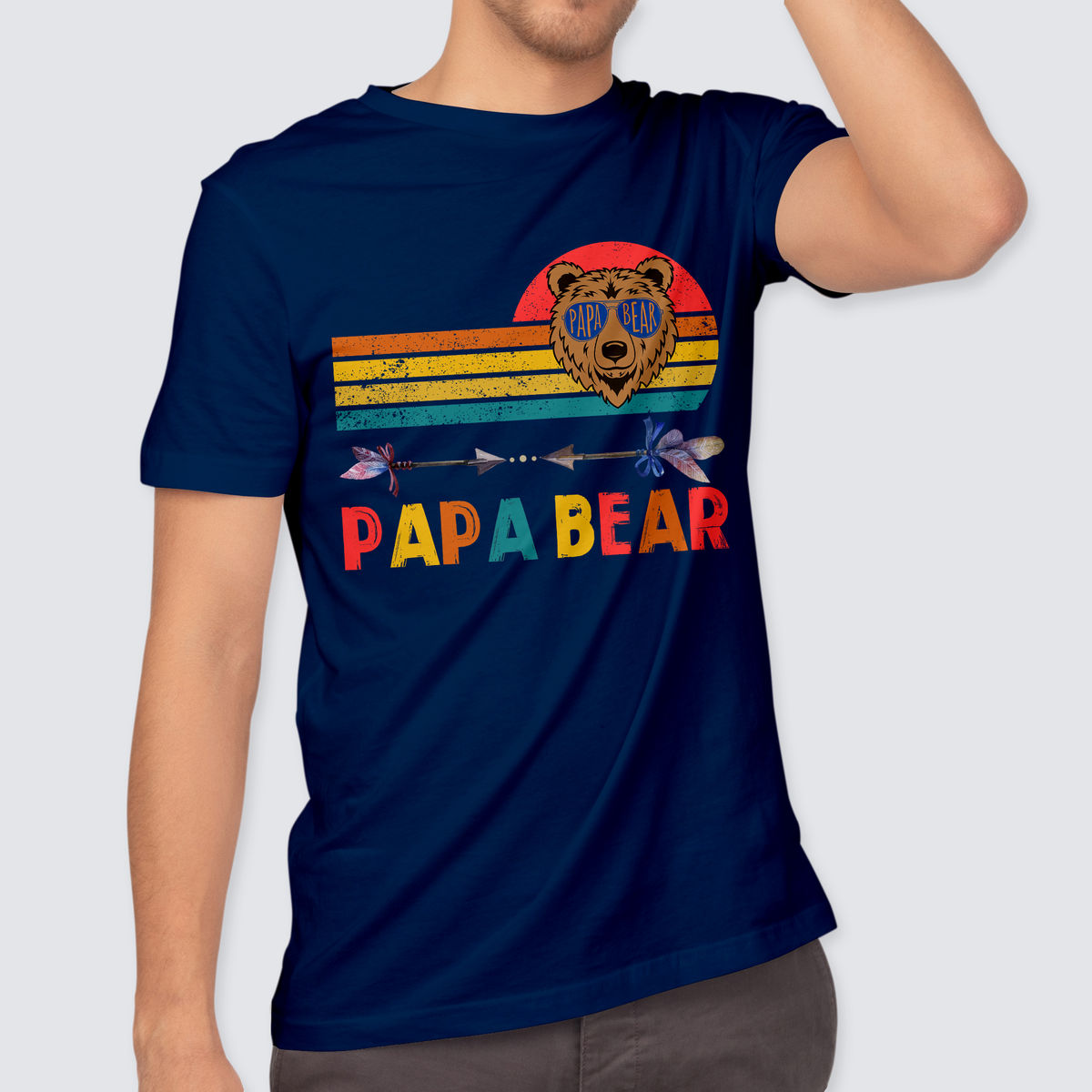 Papa Bear Shirt - Gift for Dad Fathers Day Gift Dad T-Shirt | BackyardPeaks District Unisex Shirt / Red / M