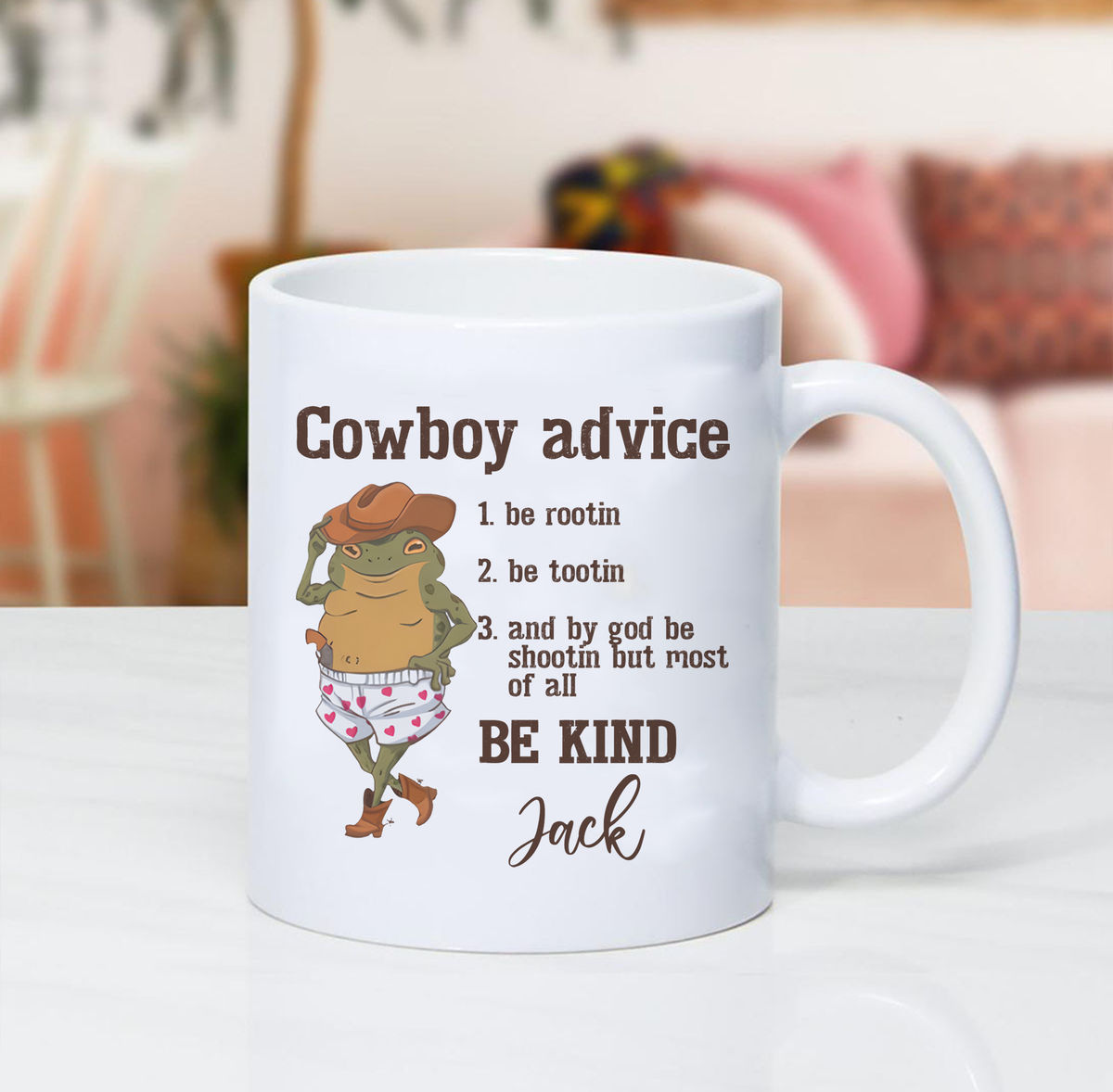 Cowboy Frog Throw Pillow