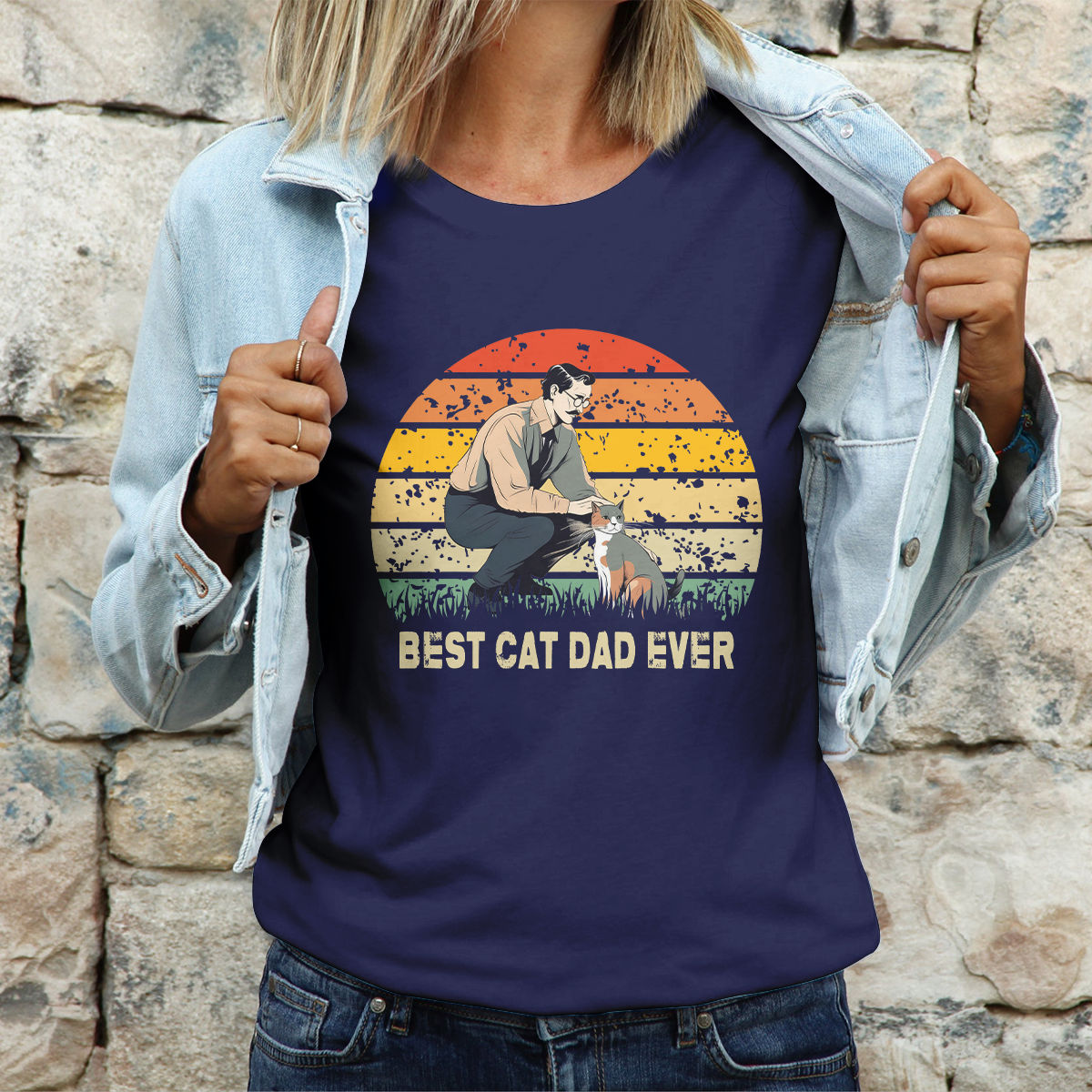 Father's Day 2024 - Best Cat Dad Ever Shirt, Father's Day Shirt, Love Cat Shirt, Family Matching Shirt 42914