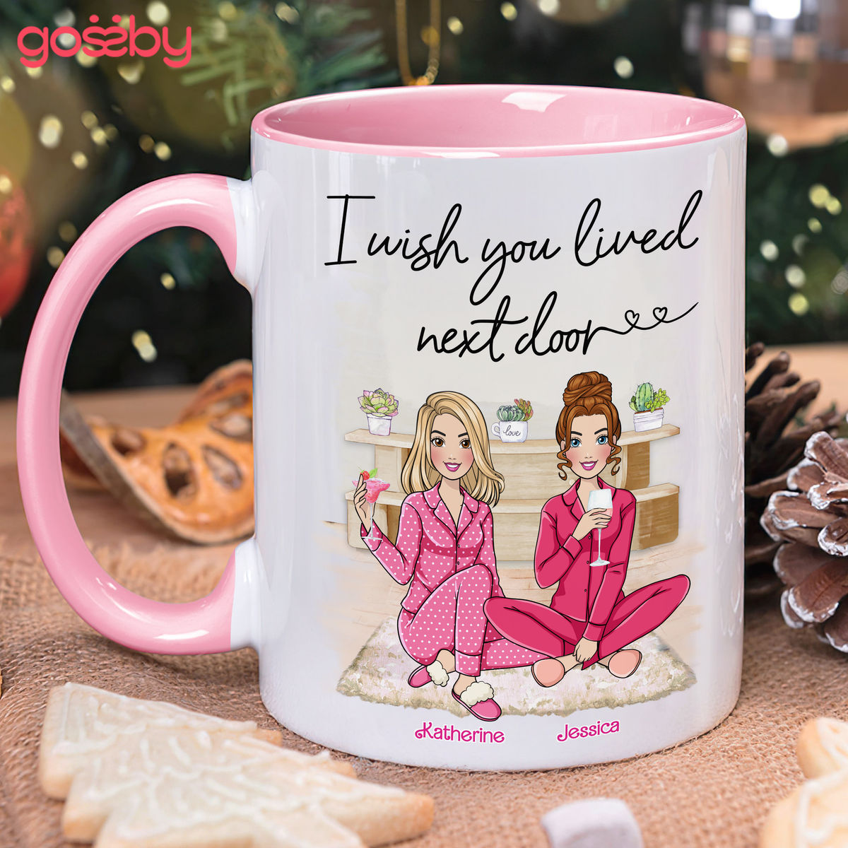 Besties Mug - I wish you lived next door - Gift for friends, gift for birthday, friends mug, gift for her, gift for sisters - Personalized Mug